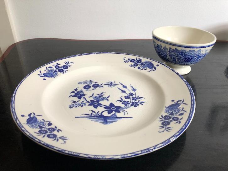 Boch Frères België antieke spoelkom & bord, Antiek en Kunst, Antiek | Keramiek en Aardewerk, Ophalen of Verzenden