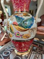 H. Bequet Quaregnon Vaas met Vogeldecor kerst brocante, Ophalen of Verzenden