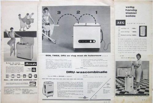 40 vintage reclames wasapparatuur 1956-60 wasmachine droger, Verzamelen, Merken en Reclamevoorwerpen, Gebruikt, Verzenden