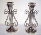 Prachtige antieke set v. 2 zeer zwaar verzilverde Kandelaars, Antiek en Kunst, Antiek | Goud en Zilver, Ophalen of Verzenden, Zilver