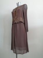 Antik Batik jurk, tuniekjurk, taupe, maat Small, Kleding | Dames, Jurken, Bruin, Verzenden, Zo goed als nieuw, Maat 36 (S)