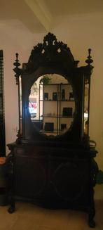 Antieke zwarte vitrine kast, Antiek en Kunst, Antiek | Meubels | Kasten, Ophalen