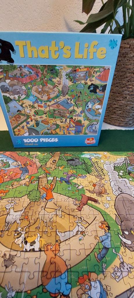That's life legpuzzel DE DIERENTUIN.1000 stukjes  ., Hobby en Vrije tijd, Denksport en Puzzels, Zo goed als nieuw, Legpuzzel, 500 t/m 1500 stukjes