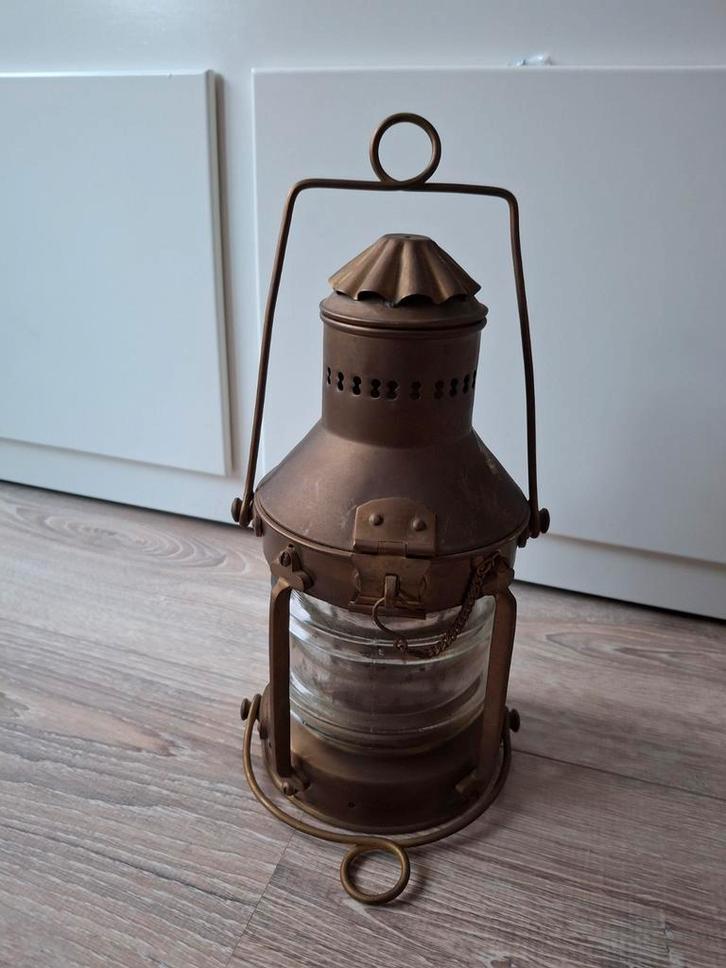 Vintage maritieme olielamp, Antiek en Kunst, Antiek | Lampen, Ophalen of Verzenden