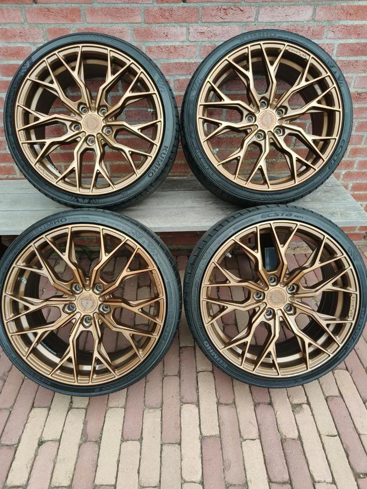 19 Inch Concaver Velgen met Zomerbanden 5x120, Auto-onderdelen, Banden en Velgen, Banden en Velgen, Zomerbanden, 19 inch, 225 mm