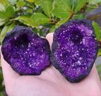 Geode bol met veel Kristallen edelsteen paarse Bergkristal, Verzamelen, Ophalen of Verzenden