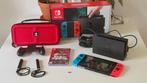 Nintendo Switch (V1), Box, 4x Joy-Cons, 128GB, Case, Game, Ophalen, Met games, Zo goed als nieuw, Switch Original
