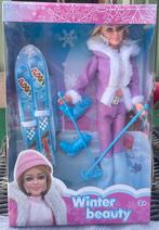 NIEUW Barbiepop wintetsport met ski’s stokken skischoenen, Ophalen of Verzenden, Nieuw, Pop