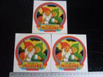 3x sticker van nelle piggelmee thee logo kabouter achtig, Verzamelen, Stickers, Verzenden, Zo goed als nieuw, Merk