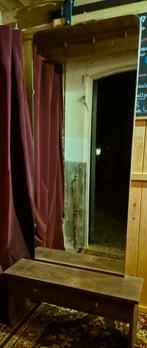 Passpiegel met lade, Antiek en Kunst, Ophalen, Rechthoekig, 50 tot 100 cm, 150 tot 200 cm