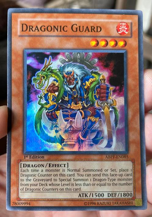 Yu-Gi-Oh! Dragonic Guard ABPF 1st Edition !, Hobby en Vrije tijd, Verzamelkaartspellen | Yu-gi-Oh!, Zo goed als nieuw, Losse kaart