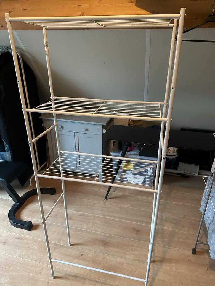 Wasmachine/droger rek - wit metaal, Huis en Inrichting, Kasten | Kledingkasten, Nieuw, 150 tot 200 cm, 25 tot 50 cm, Met plank(en)