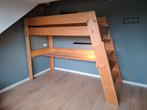Grenen houten hoogslaper met bureau en bureaulamp, Huis en Inrichting, Slaapkamer | Stapelbedden en Hoogslapers, Ophalen, Gebruikt