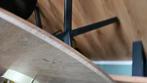 mooie houten strakke tafel, Huis en Inrichting, Tafels | Eettafels, Ophalen, Gebruikt, Rond, Vier personen