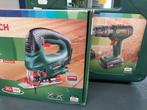 Bosch set! Decoupeerzaag + schroefmachine met 2 accu's!, Bosch, Decoupeerzaag, Ophalen of Verzenden, Zo goed als nieuw