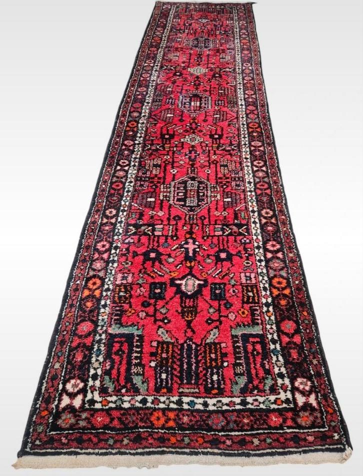 Handmade Perzisch Karaja tapijt loper Iran nomad 82x323cm, Huis en Inrichting, Stoffering | Tapijten en Kleden, Gebruikt, 50 tot 100 cm