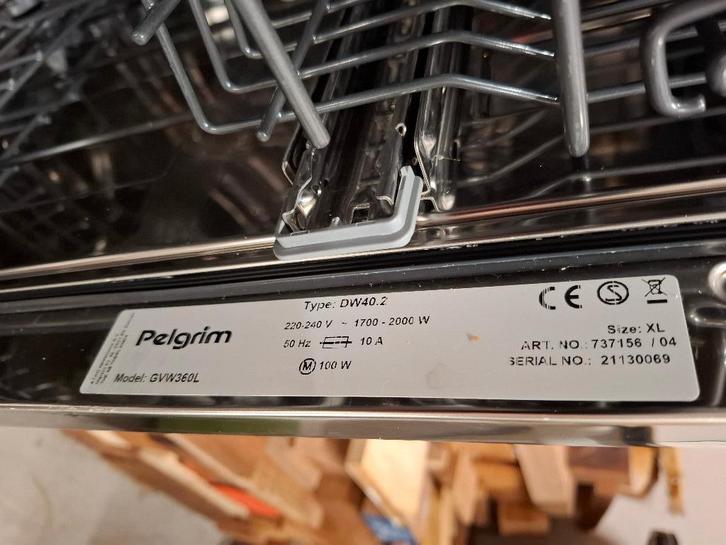 Vaatwasser Pelgrim, Witgoed en Apparatuur, Vaatwasmachines, Gebruikt, Inbouw, Minder dan 85 cm, Eco programma, Kort programma