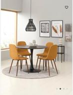 Zwarte ronde eettafel 100cm, Ophalen, Gebruikt, Rond, Vier personen