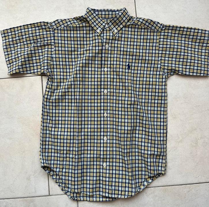 Nieuw Ralph Lauren bloes S 8 10 128 134 geel blauw wit ruit, Kinderen en Baby's, Kinderkleding | Maat 128, Nieuw, Jongen, Overhemd of Blouse