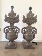 2 prachtige unieke tafel lampen Taupe bruin kleur, Ophalen of Verzenden, Zo goed als nieuw