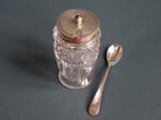 Antiek kristallen mosterdpot 1902, zilveren rand en deksel, Verzenden, Zilver