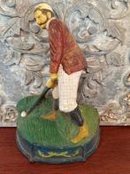 Vintage Gietijzeren deurstopper Golfspeler, Ophalen of Verzenden, Gebruikt