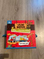 Wilde dieren puzzeltrein + boek, Kinderen en Baby's, Ophalen of Verzenden, 10 tot 50 stukjes, Zo goed als nieuw, 2 tot 4 jaar
