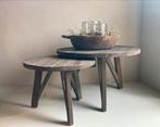 Set ronde salontafels driftwood - ronde tafel oud hout, Ophalen, 50 tot 100 cm, Rond, Nieuw