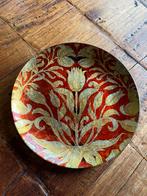 Deco bord van glas rood/goud/zwart, Antiek en Kunst, Ophalen