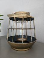 Mooie landelijke lantaarn / windlicht antiek goud, 25 tot 50 cm, Ophalen of Verzenden, Zo goed als nieuw, Metaal