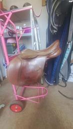 Bruin springzadel Rossner 17 inch, Ophalen, Zo goed als nieuw, Springen