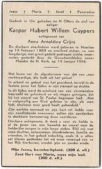 Kaspar H.W. Cuypers 1883 Heerlen + 1956 Heerlen, 72 jaar, Verzenden