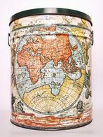 XXL Groot vintage blik tafel wereldkaart kaart globe antiek, Verzamelen, Verzenden, Zo goed als nieuw, Overige, Overige merken