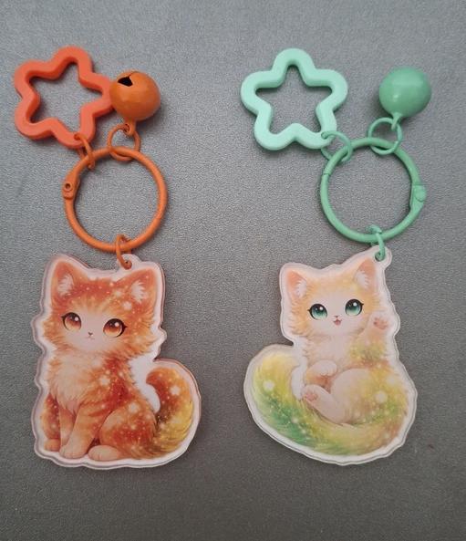 oranje en groen schattige katten sleutelhangers nieuw, Verzamelen, Sleutelhangers, Verzenden, Nieuw