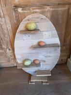 Groot ei van hout met plankjes. Paasei van steigerhout 72 cm, Ophalen