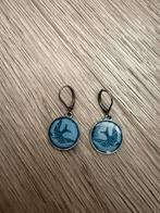 Vintage Zwaluw Oorbellen Blauw/Zilver, Overige materialen, Blauw, Ophalen of Verzenden, Hangers