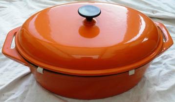 Braadpan, Gietijzer, Ovaal, Oranje, Vogue, 10,5Liter. beschikbaar voor biedingen