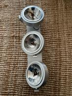 Plafondlamp met 3 spots, Halogeen, Metaal of Aluminium, Ophalen of Verzenden, Zo goed als nieuw