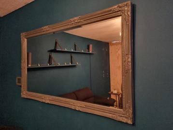 Mooie klassieke grote spiegel - antraciet frame