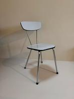 Vintage Formica Bistro Stoel - Jaren '60/'70, Huis en Inrichting, Gebruikt, Wit, Ophalen of Verzenden, Metaal