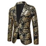Barok gouden zwarte heren blazer colbert paisley bloemen, Verzenden, Nieuw, Overige maten, Overige kleuren