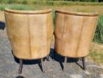 2 stijlvolle Chesterfield fauteuils leer + BEZORGING GRATIS, Gebruikt, ., Chesterfield, Ophalen of Verzenden