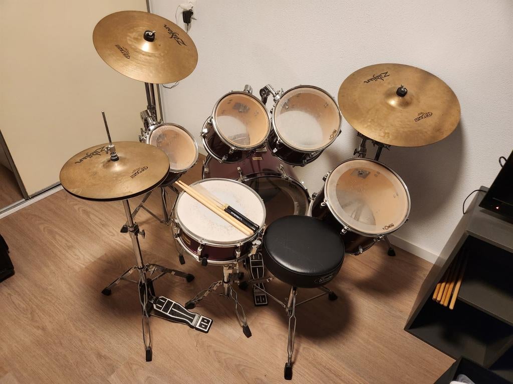 Drumstel, Muziek en Instrumenten, Ophalen, Gebruikt, Overige merken