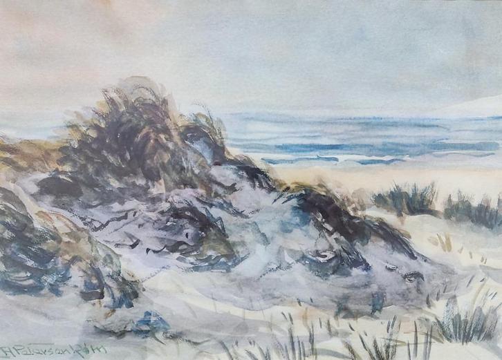 Andreas Petersen-Röm (1914-1985) - Duinlandschap, Antiek en Kunst, Kunst | Schilderijen | Klassiek, Ophalen of Verzenden
