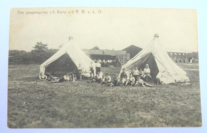 RIJEN NB Een Jongensgroep van het Kamp van de RBvLO, Verzamelen, Ansichtkaarten | Nederland, Gelopen, Noord-Brabant, 1920 tot 1940