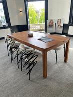 Houten tafel met evt 4 stoelen - Amsterdam, Huis en Inrichting, Gebruikt, Bruin, Ophalen of Verzenden, Vier
