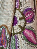 💖Prachtig handmade bloemen vest 100% wol M, Kleding | Dames, Verzenden, Zo goed als nieuw, Maat 38/40 (M), Blauw