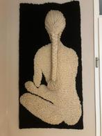 Retro wandkleed zittende vrouw met vlecht, Ophalen of Verzenden, Huis en Inrichting