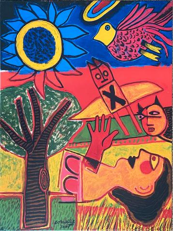 Corneille art-print op canvas Memorable Day beschikbaar voor biedingen