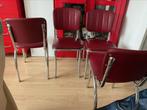 Retro fifties Amerikaans eethoek stoelen +tafel, Huis en Inrichting, Stoelen, Ophalen, Zo goed als nieuw, Rood